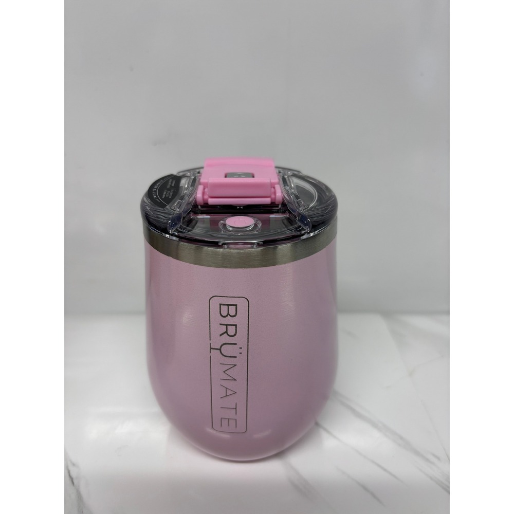 BruMate Uncork'd XL Wine Tumbler 14oz Glitter Pink BevLock Leak Proof Lid NEW - Picture 3 of 10